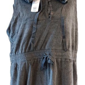 Suzanne Betro 2X Grey Hoodie Romper